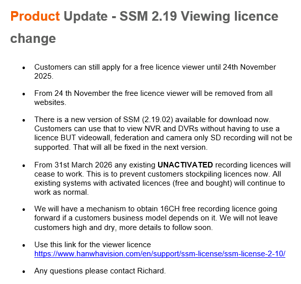 PM Product Update – SSM Viewer License Policy Change